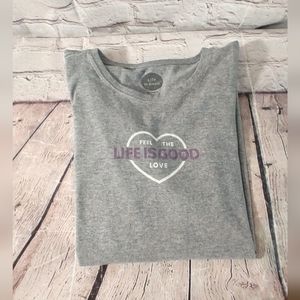 Life is Good Feel The Love XL Longsleeve Gray Tee Shirt
